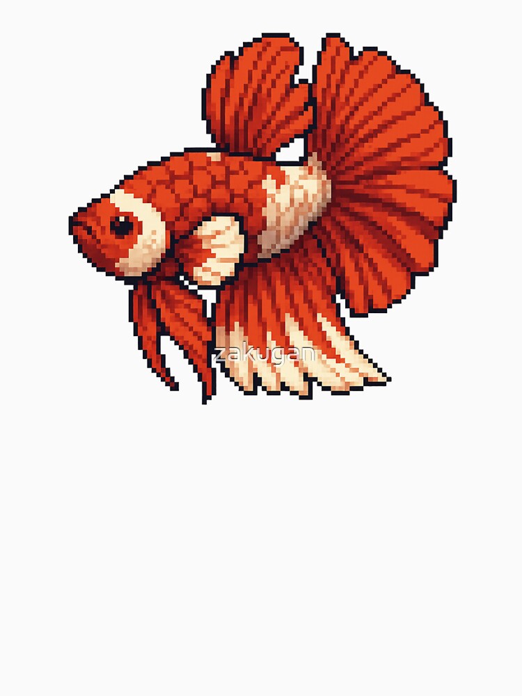 pixel betta fish retro fins and lo-fi vibes by zakugan