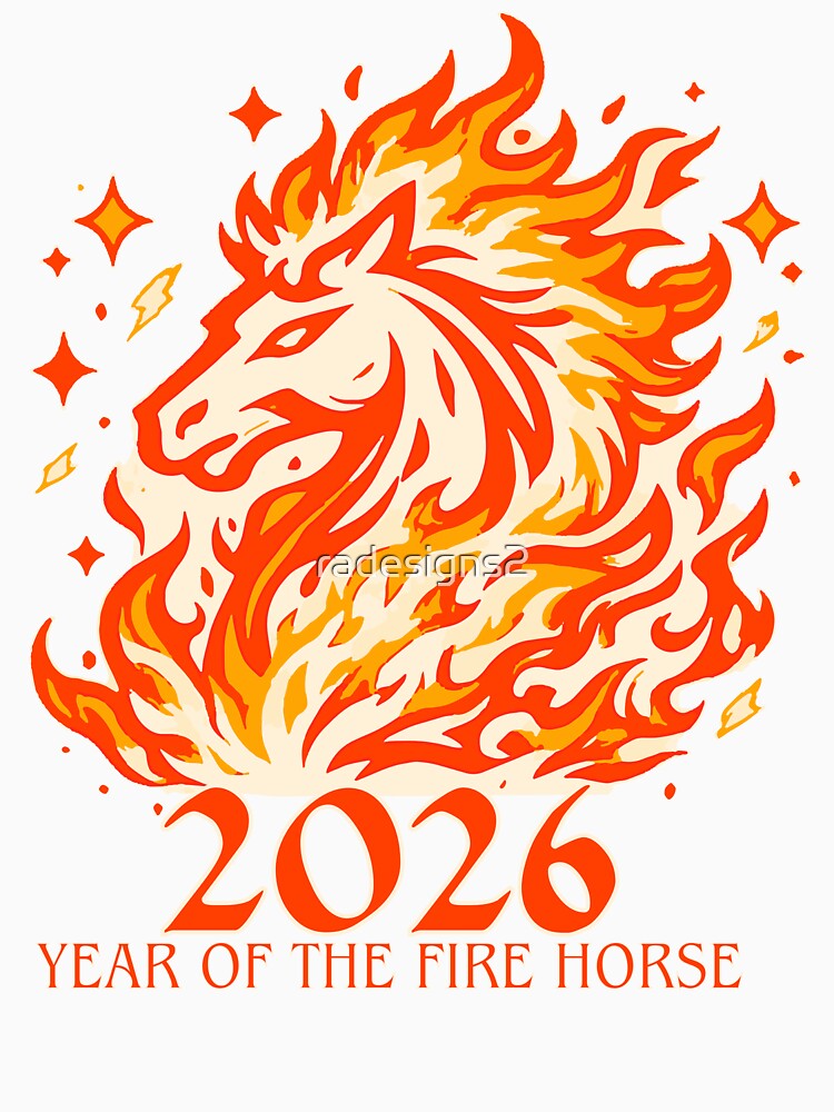2026 Year of the Fire Horse – Chinese New Year Flame Horse Design by R-A Designs