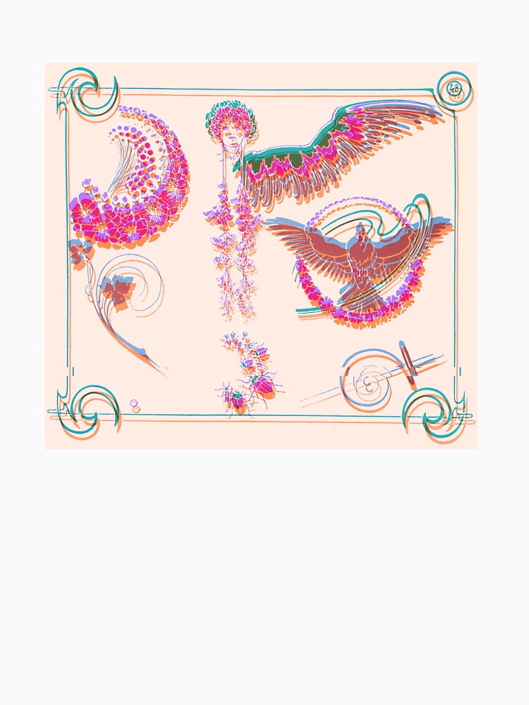 Art Nouveau Magical Symbols Orange by BioDigital-Jazz