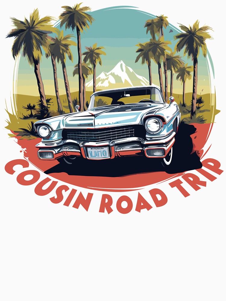 Cousin Road Trip T-Shirt | Cousins Travel Adventure Vintage Car Design by PixelWaveBD