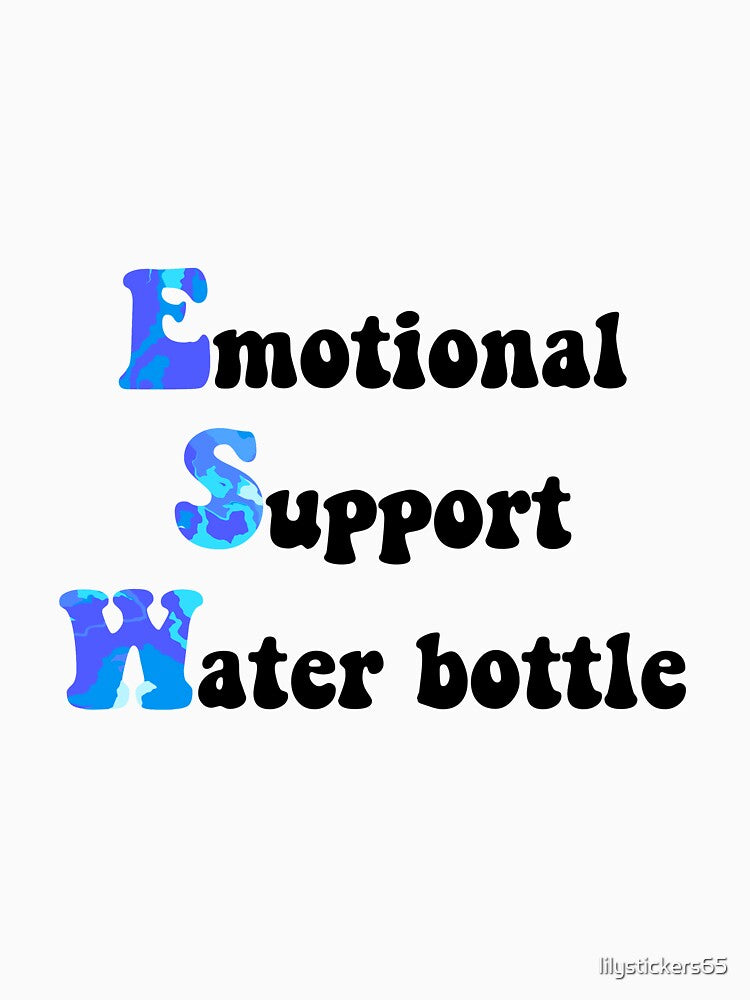 emotional support water bottle marble by lilystickers65