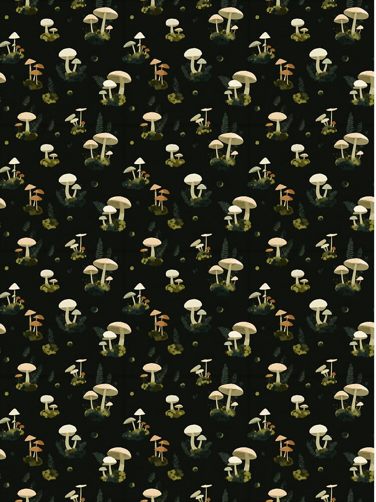 Fairy Ring Frolic | Mushroom Seamless Pattern by sundayclay