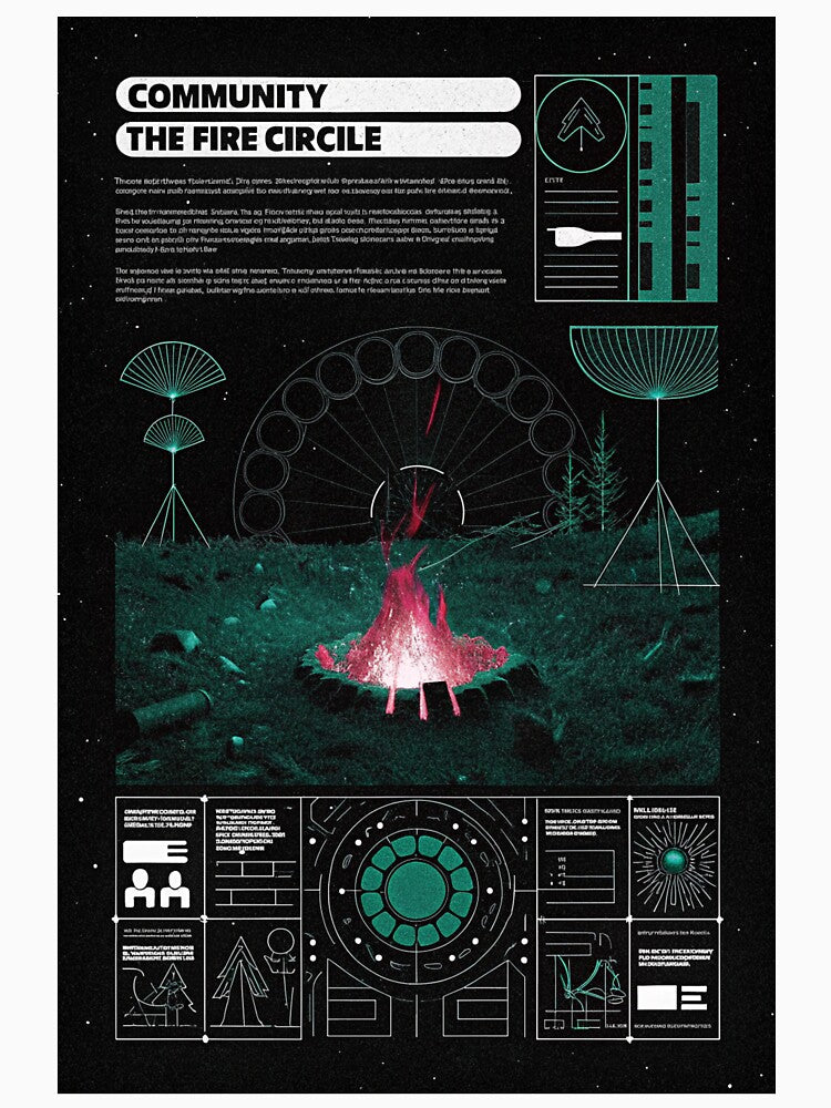 Solarpunk: Nighttime Storytelling Fire Circle by Raw-Ink