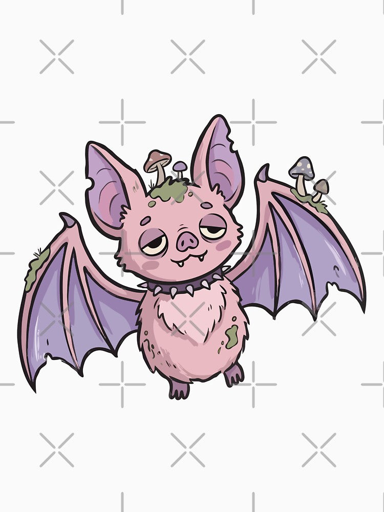 Sleepy Lavender Fungal Mammal by Emegan Print Art