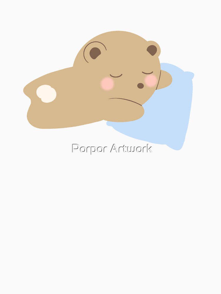 Cute Sleeping Bear Kawaii Illustration by Porpor Artwork