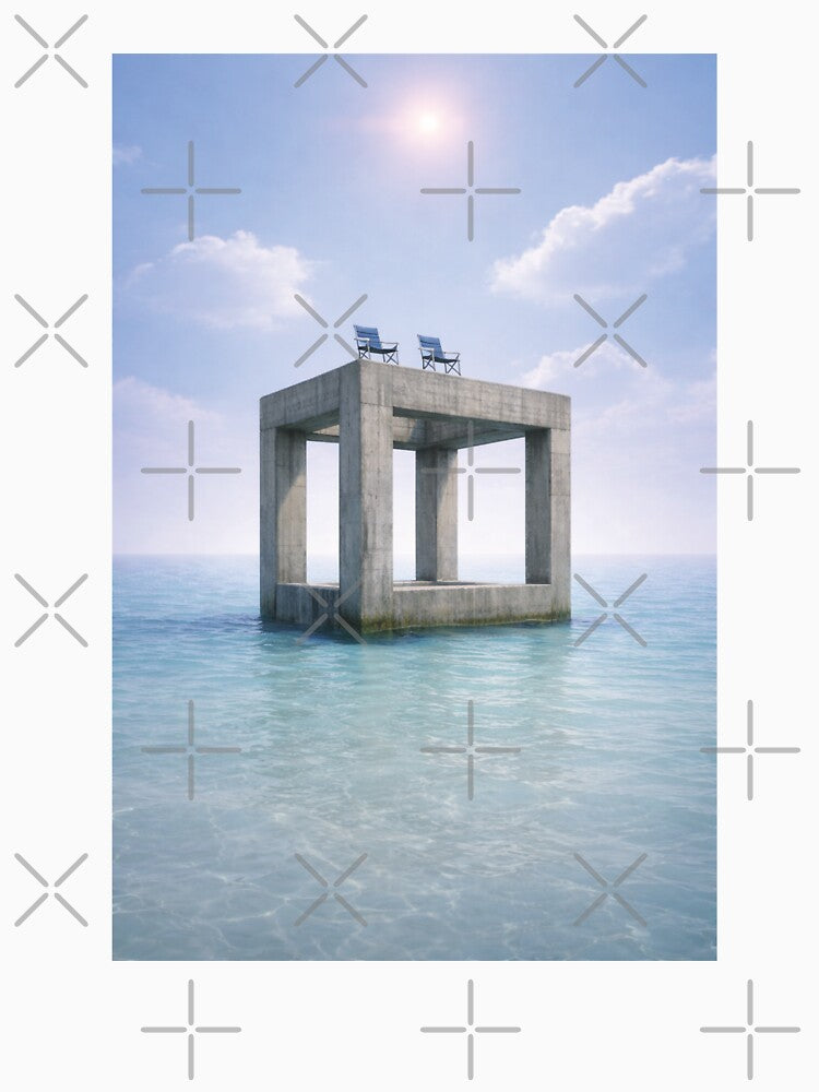 Liminal Ocean Structure – Surreal Dreamcore Seascape Aesthetic | Calm but Unsettling Liminal Space Art by 486DesignCo