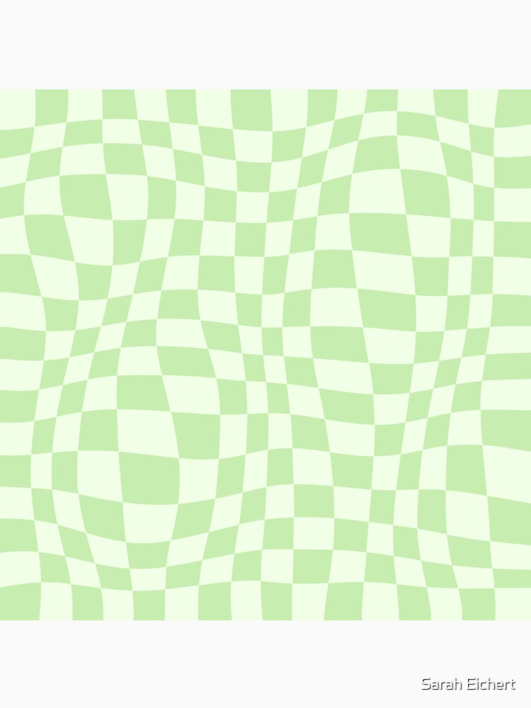Y2K Danish Pastel Green Checkerboard Pattern by Sarah Eichert