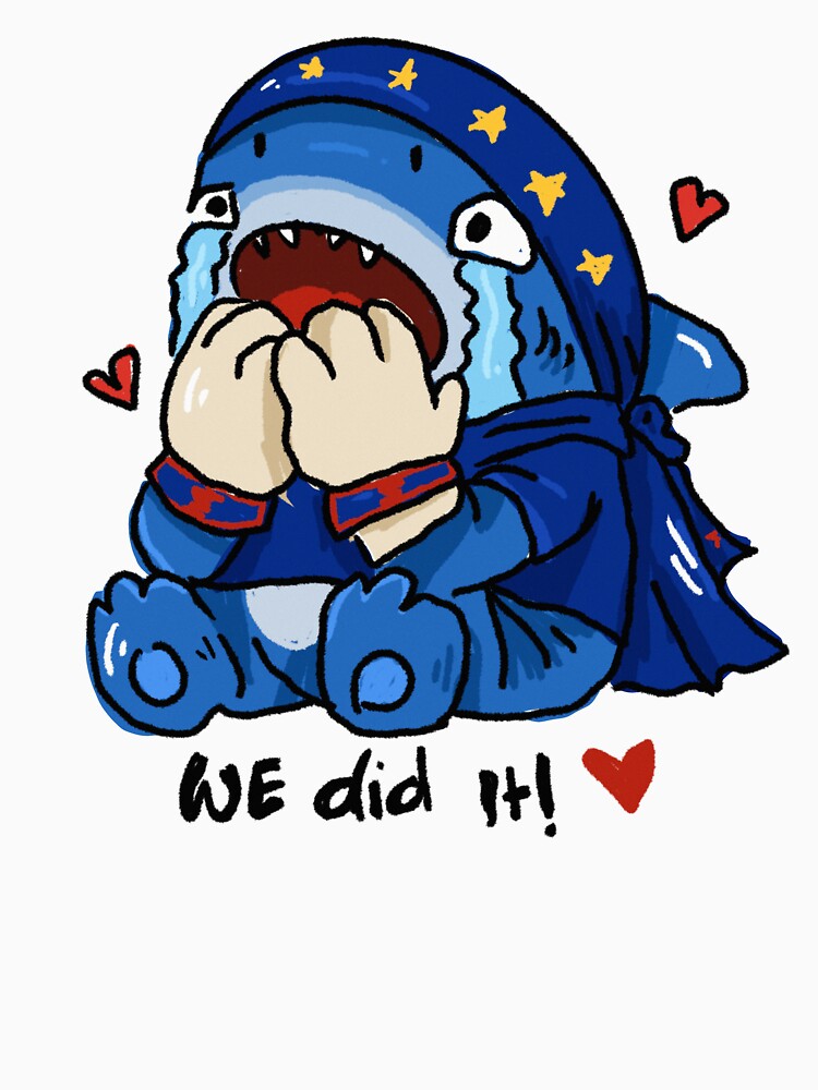 Awkward Animal Hat Club – Cape Verde Blue Shark “We Did It!” | Cute Football Fan Sticker by chupichapa