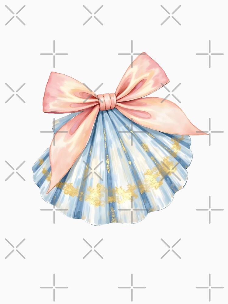 Coastal Coquette Seashell Bow Watercolor Style by Dreamsinpastel