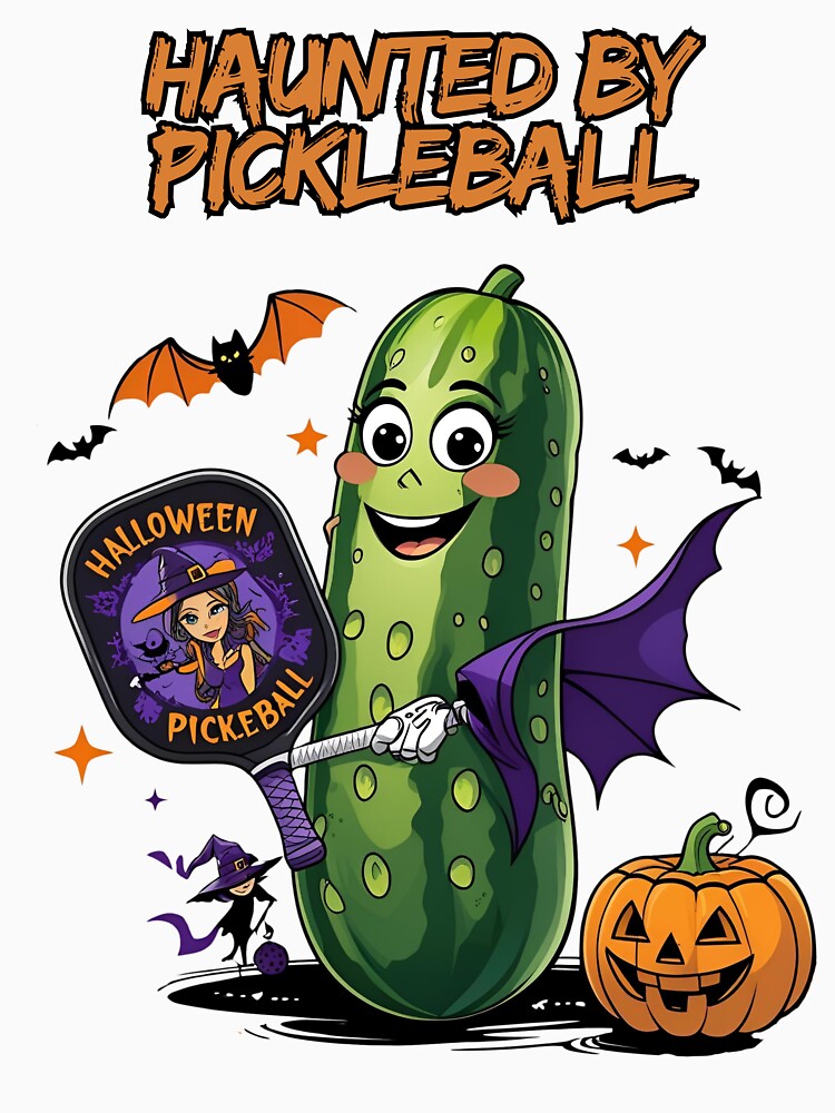 Haunted by Pickleball | Funny Halloween Pickle T-Shirt for Players by ColorfulPrint