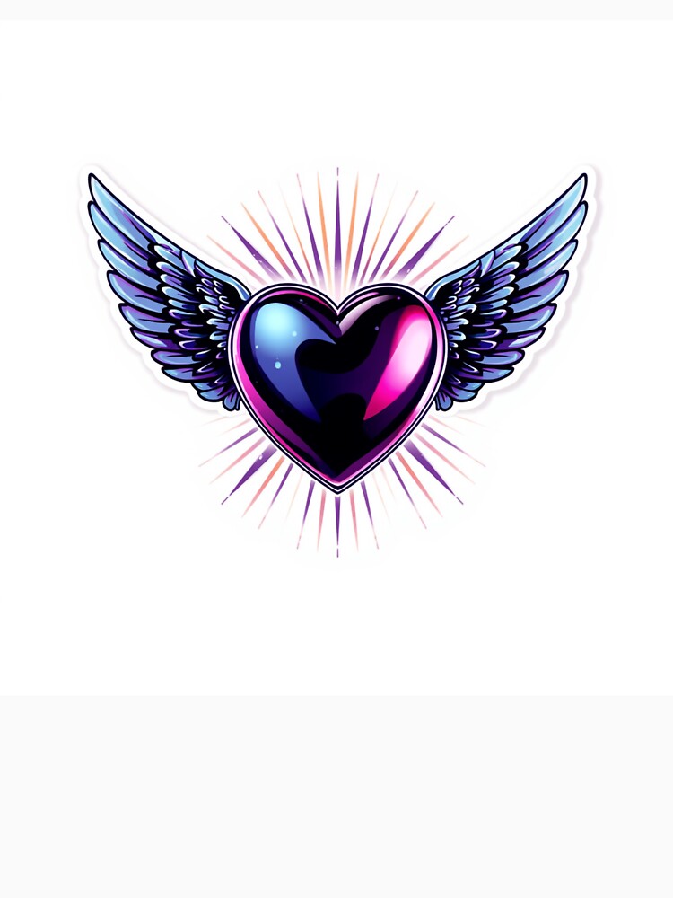 Y2K Aesthetic Chrome Heart Sticker Cyberpunk 2000s by Gulele7