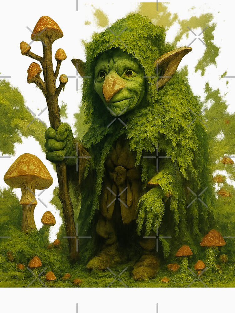 Goblincore Forest Guardian – Earthy Mushroom Spirit in Painterly Fantasy Style by TONSNAP