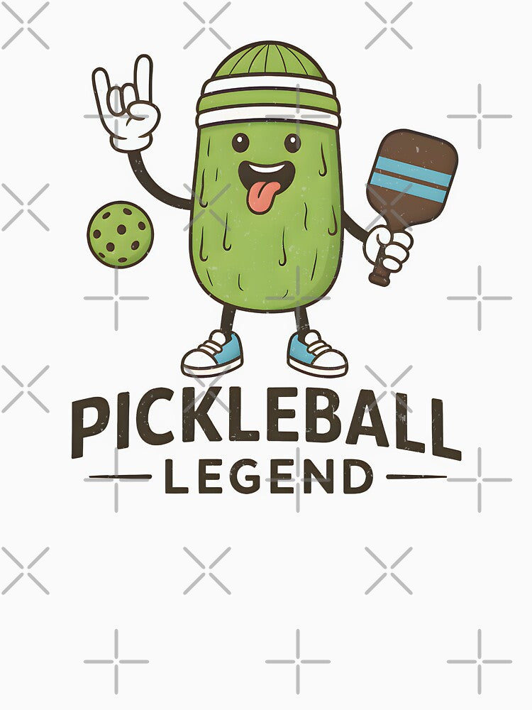 Pickleball Legend Funny Pickle Character by HowToCanadian