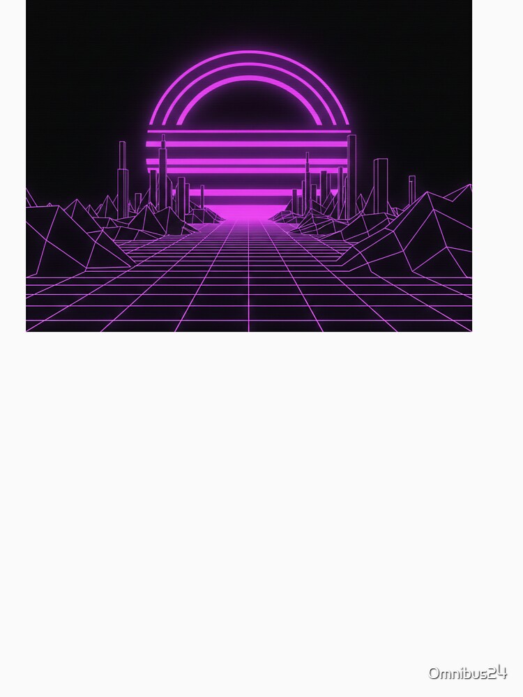 Synthwave Neon Sun Retro Future Grid Gaming Aesthetic by Omnibus24