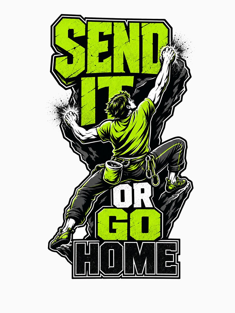 Rock Climbing Send It Funny Climber Bouldering by VisualArtsOasis