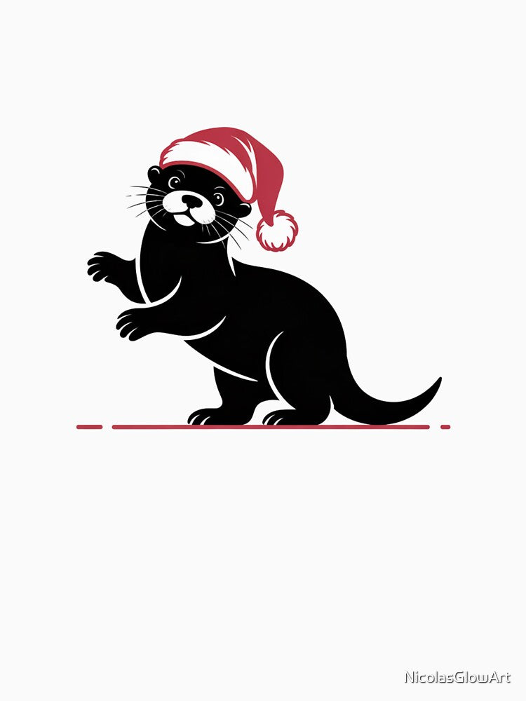 Christmas Otter T-Shirt by NicolasGlowArt