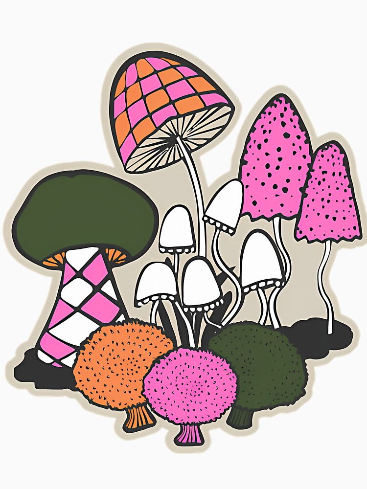 Groovy Weirdcore Mushrooms Color Pop by anningcragin1