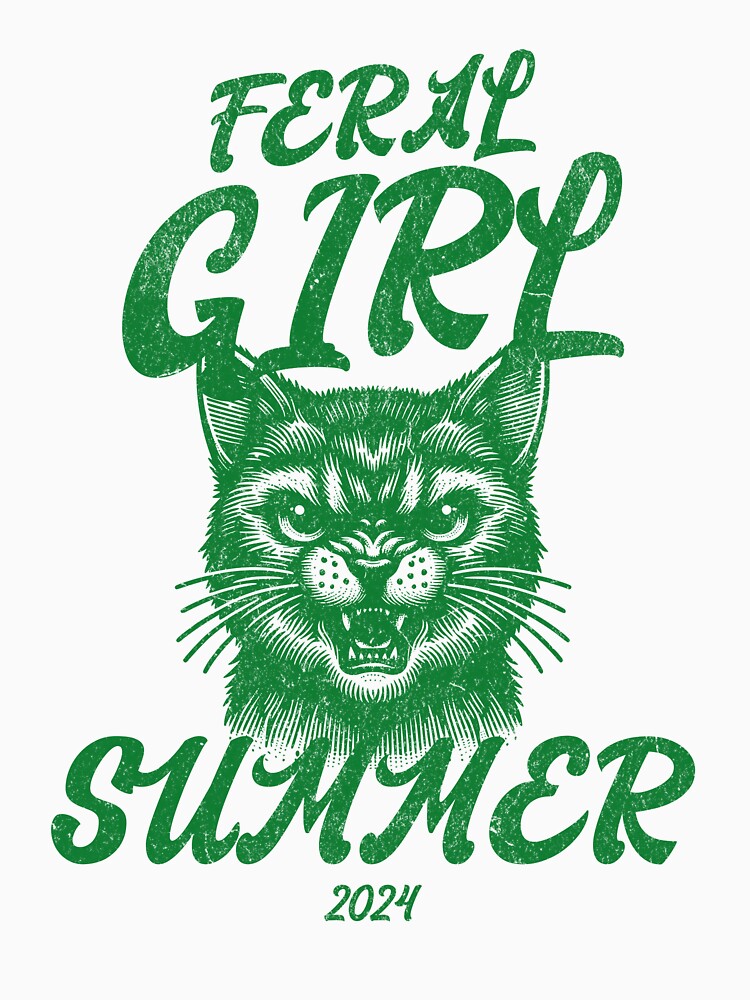 Feral Girl Summer Cat Green by KloverDesigns