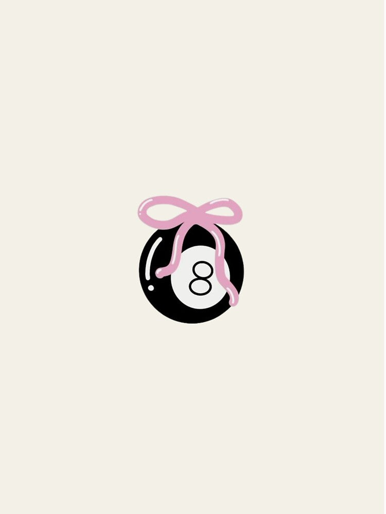 Eight Ball Bow Abstract Print Coquette Cute Soft by DALdesignstore