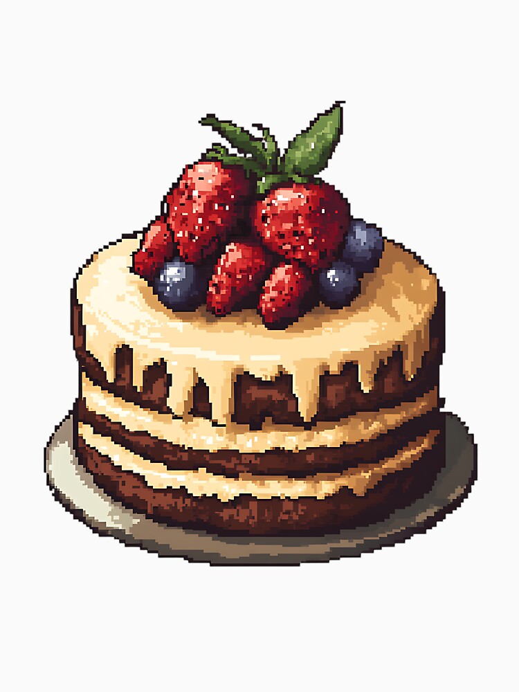 Retro Pixel Art: Pixelated Cake by bapupa