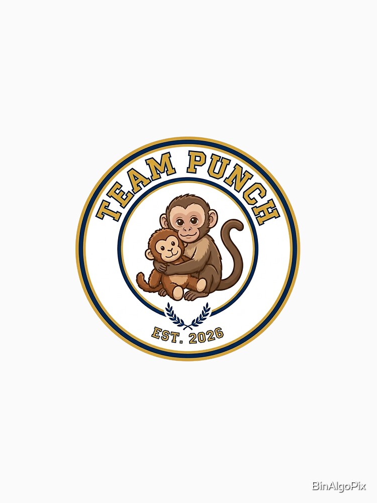 Team Punch Est 2026 Collegiate Badge Viral Monkey Lover Gift by BinAlgoPix