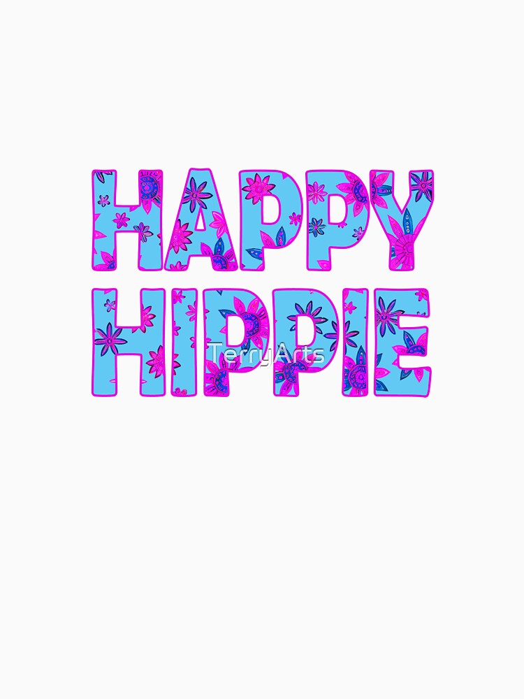 Happy Hippie Words Flower Power Free Spirit Hippie Vibes 1 of 4 by Beachy