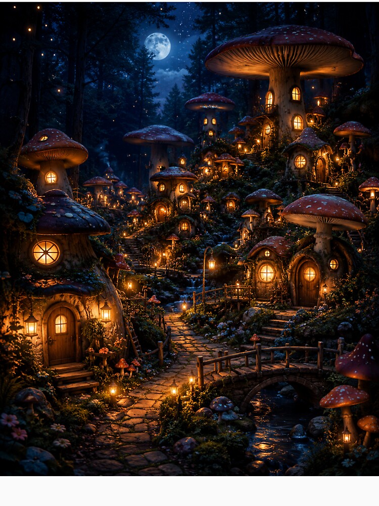 Midnight Mushroom Village by DrizzyV