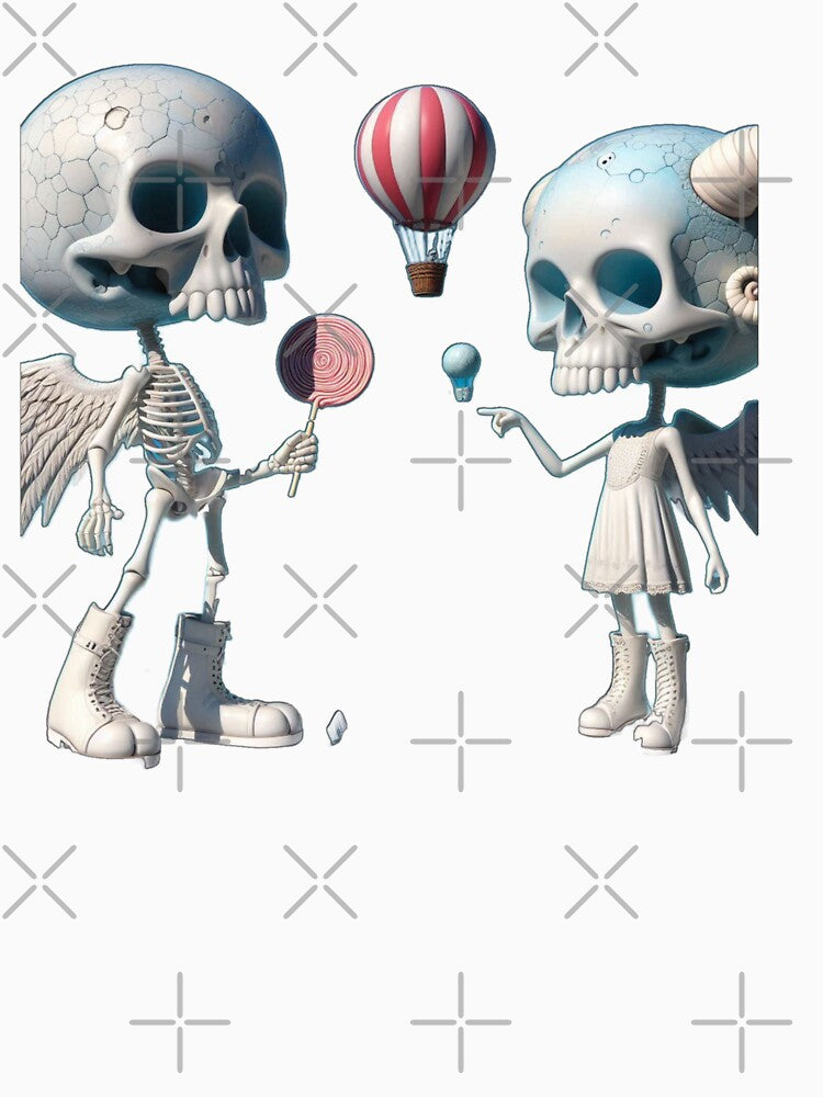 Weirdcore Skeleton Angels with Candy and Hot Air Balloon by LujziWorld