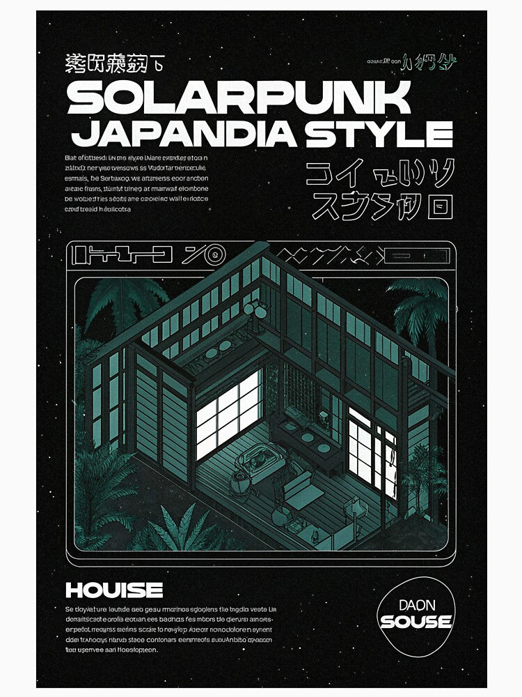Solarpunk: Green Japandi Style Interior by Raw-Ink