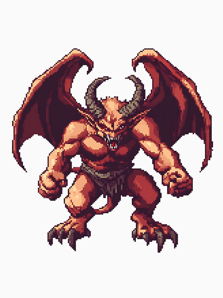 Retro Pixel Art: 8-bit Demon by bapupa