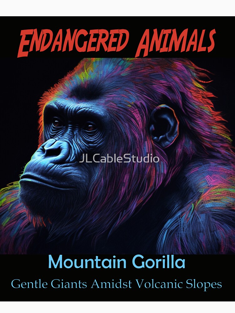 Mountain Gorilla: Gentle Giants Amidst Volcanic Slopes by JLCableStudio