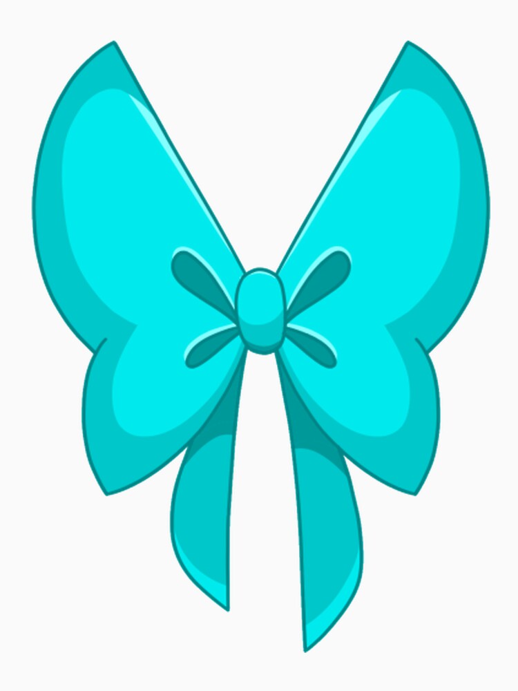 Tropical Teal Ribbon Bow by MissLucyArt