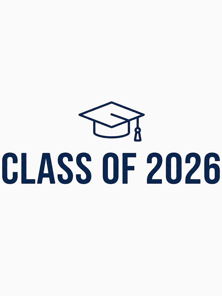 Modern Minimalist Class of 2026 - Clean Typography & Grad Cap by RealVibeVault