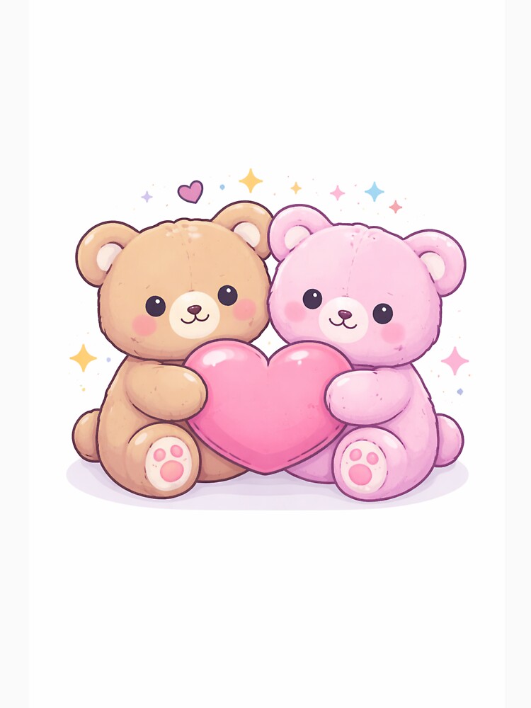 Cute Teddy Bear with Heart – Kawaii Plush Toy Illustration by DrizzyV