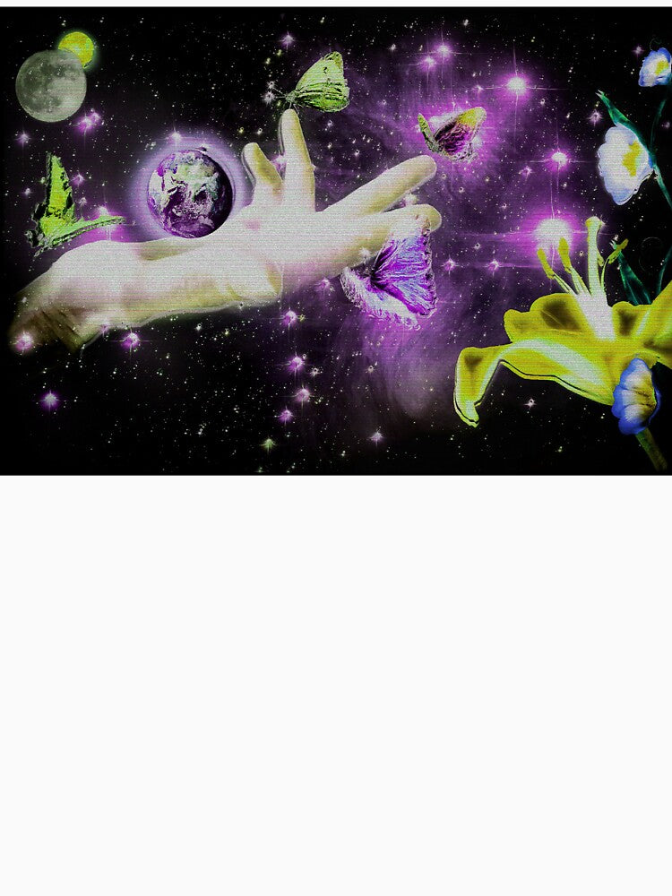 Otherworld Glitch Florals in Space-Green by BioDigital-Jazz