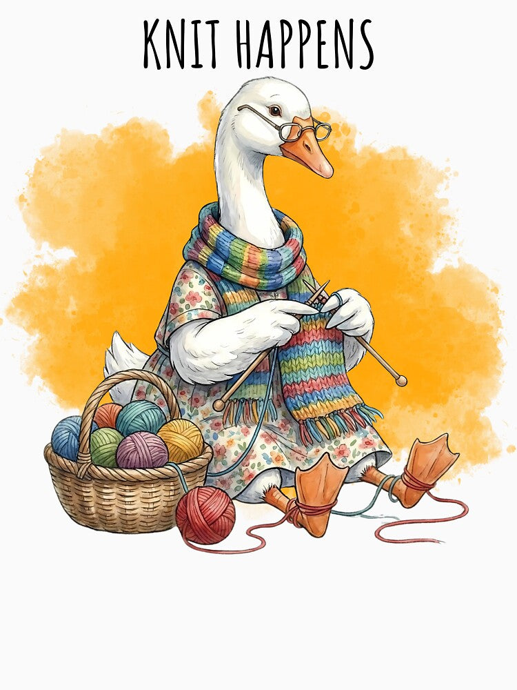 Funny Knit Happens Knitting Goose Yarn Lover Crochet by MTJ-Mushrooms