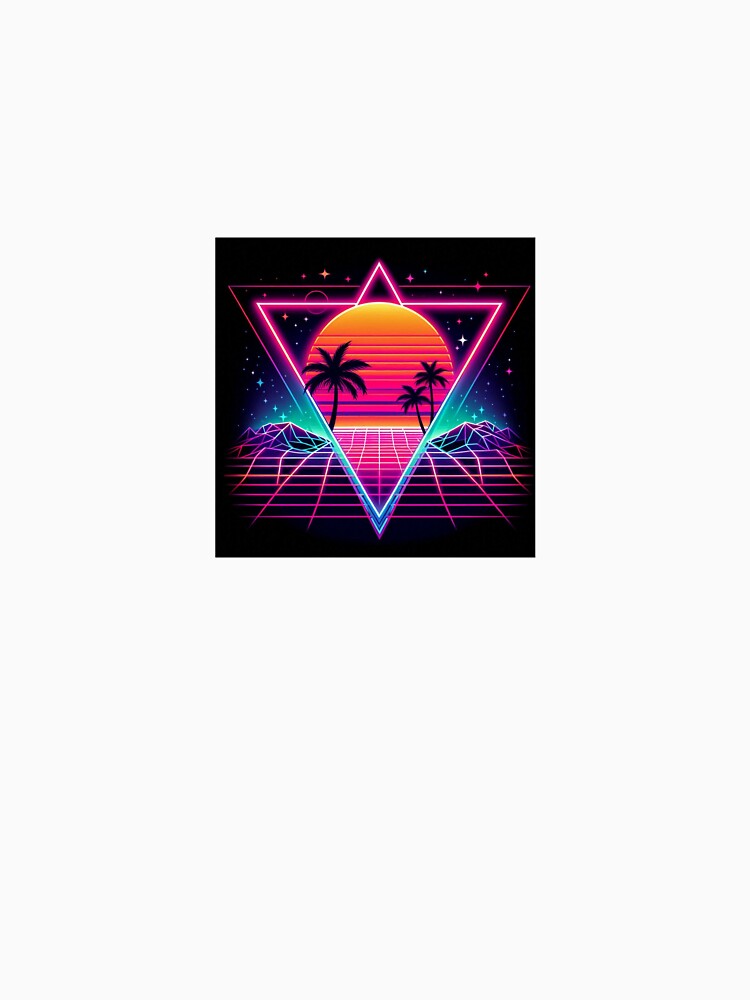 Retro 80s Synthwave Sunset - Neon Aesthetic by REDLN