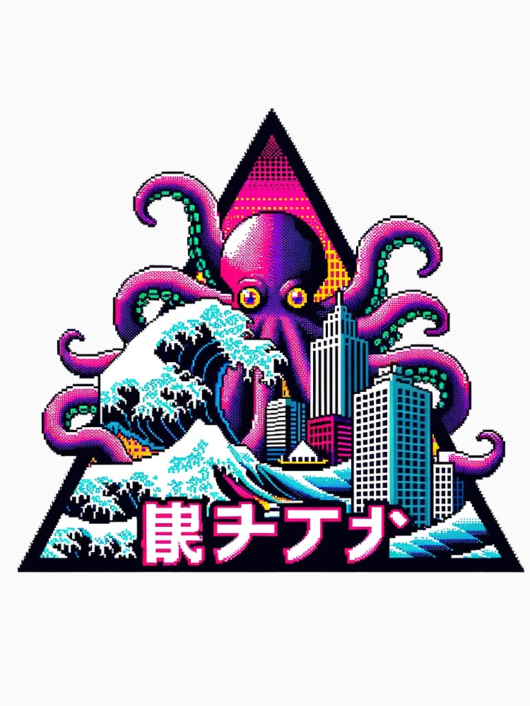 Pixel Art Octopus Attacking The City by tankuss