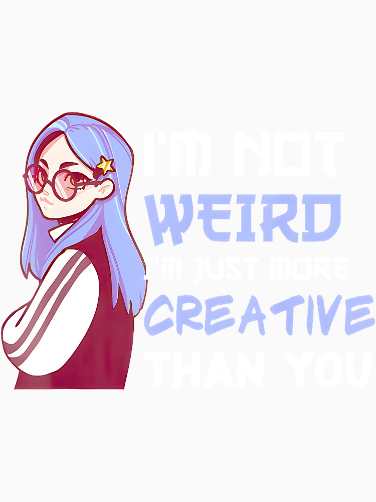 Aesthetic Anime Girl With Blue Hair & Glasses | Weird Creative Design By Merch, Limited Edition, Pe by luanajardelp