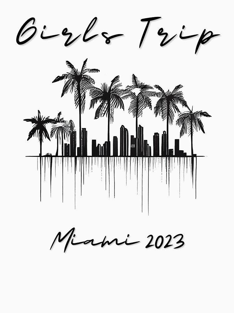 Girls Trip to Miami 2023: Glamorous Miami, Palm Trees, simple design, minimalist shapes with clean lines, modern and elegant look, stylish and classic appeal (1) by TourDePassion