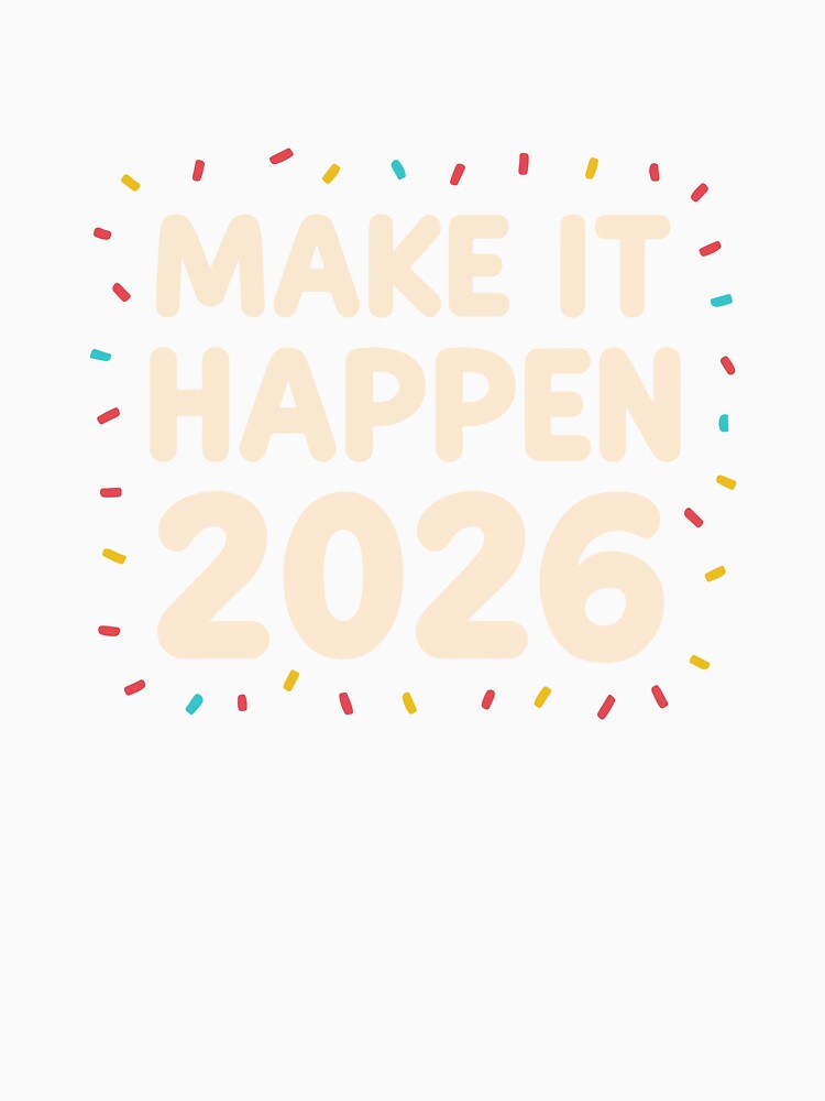 Make It Happen 2026 Confetti Motivation by DavidTeeStudio