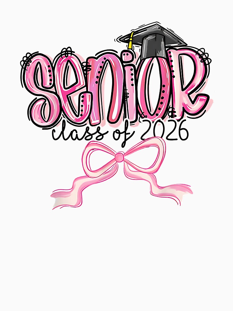 Senior Class of 2026 Coquette Pink Bow Graduation 2026 by Boutkimaewab