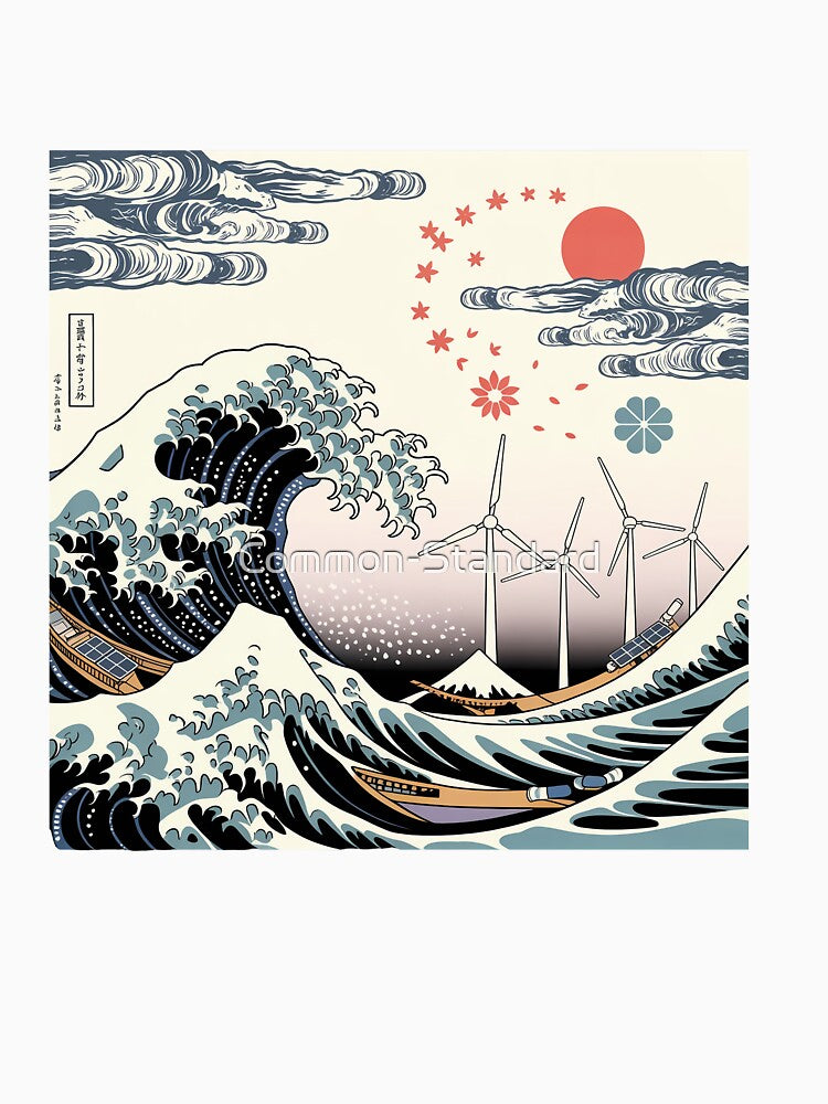 Hokusai Great Wave Environmental Art Japanese Print by Common-Standard