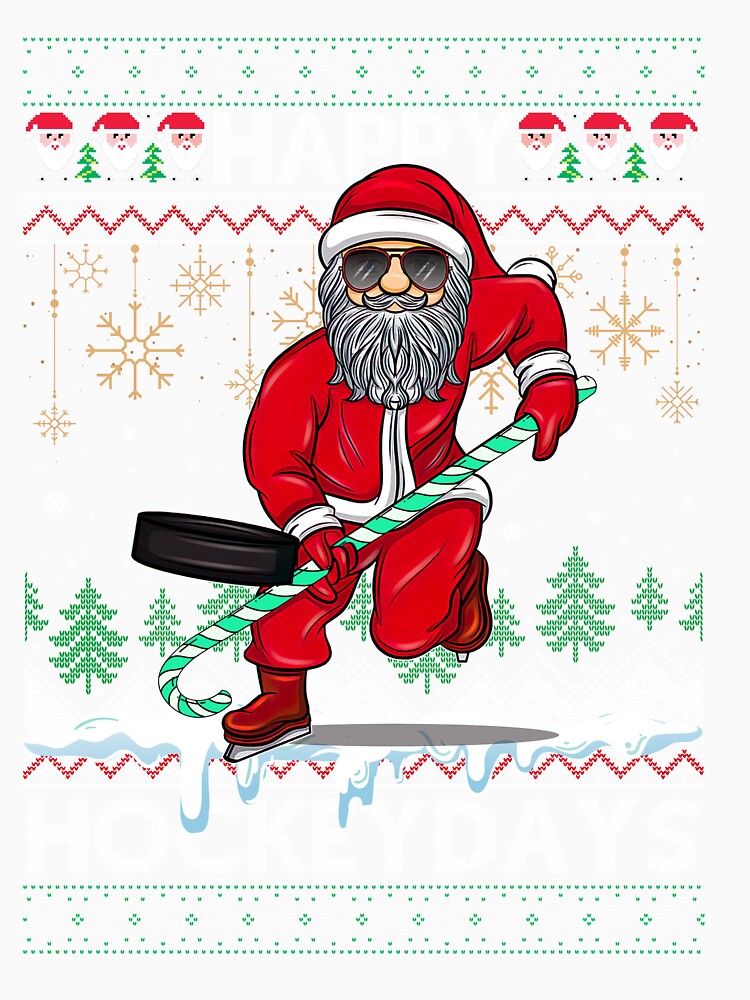 Ice Hockey Ugly Christmas Santa Claus Happy Hockeydays by Twan-Pas31