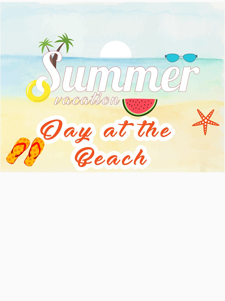 Summer Vacation Day at the Beach Tropical Family Trip Art by PixelWaveBD