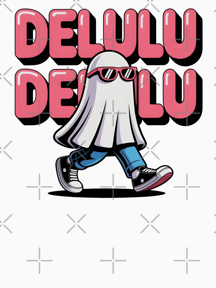 Kawaii DELULU Ghost with Sunglasses Fun Vibes by lalasine.story