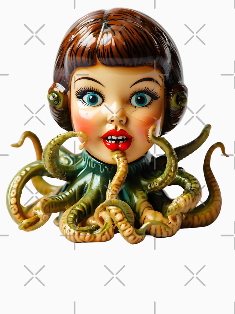 Vintage Anime Girl Octopus Hybrid – Cthulhu Horror Inspired Design by JonHale