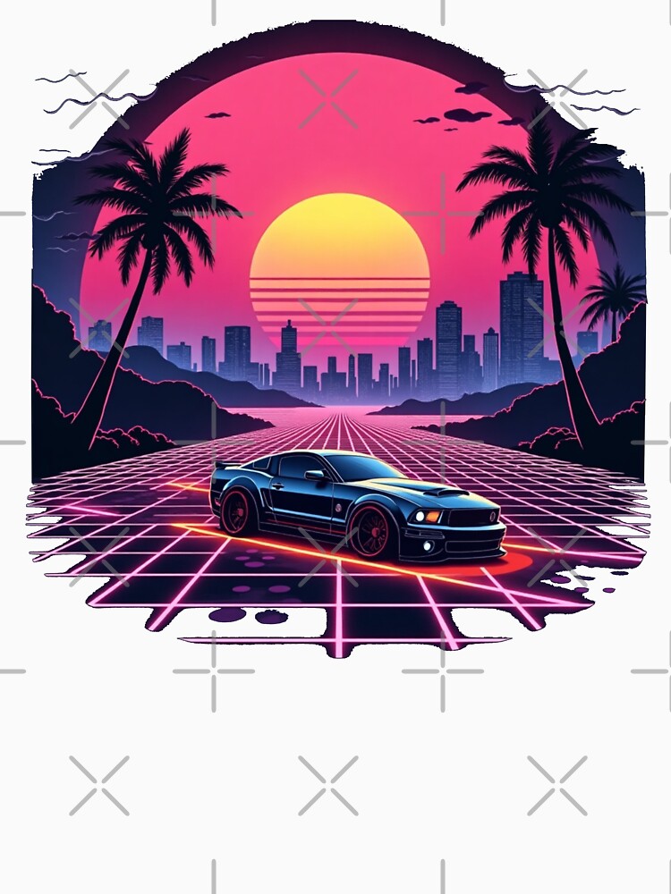 Cyberpunk Neon Drive T-Shirt – Retro-Futuristic 80s Aesthetic by Madustoks