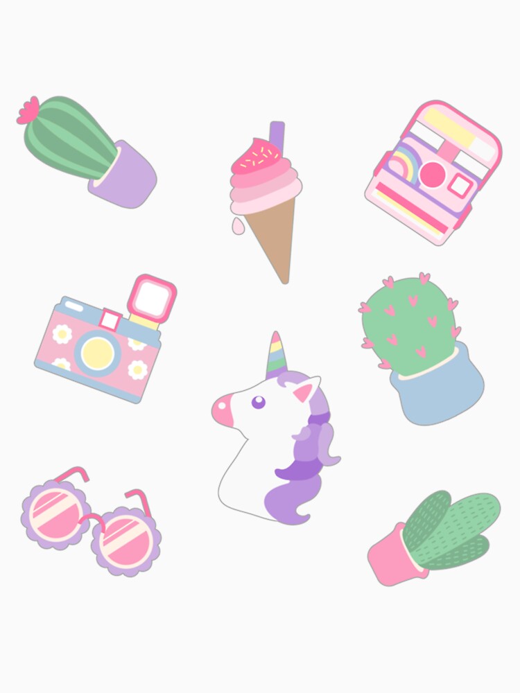 Pastel Girly Collection (Camera, Plant Camera, Sunglassed, Unicorn, Ice cream) by strawberryds
