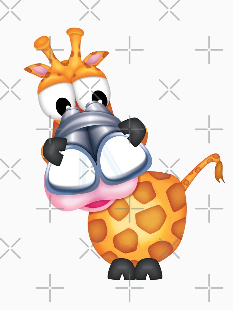 Giraffe looking through binoculars by roundowl